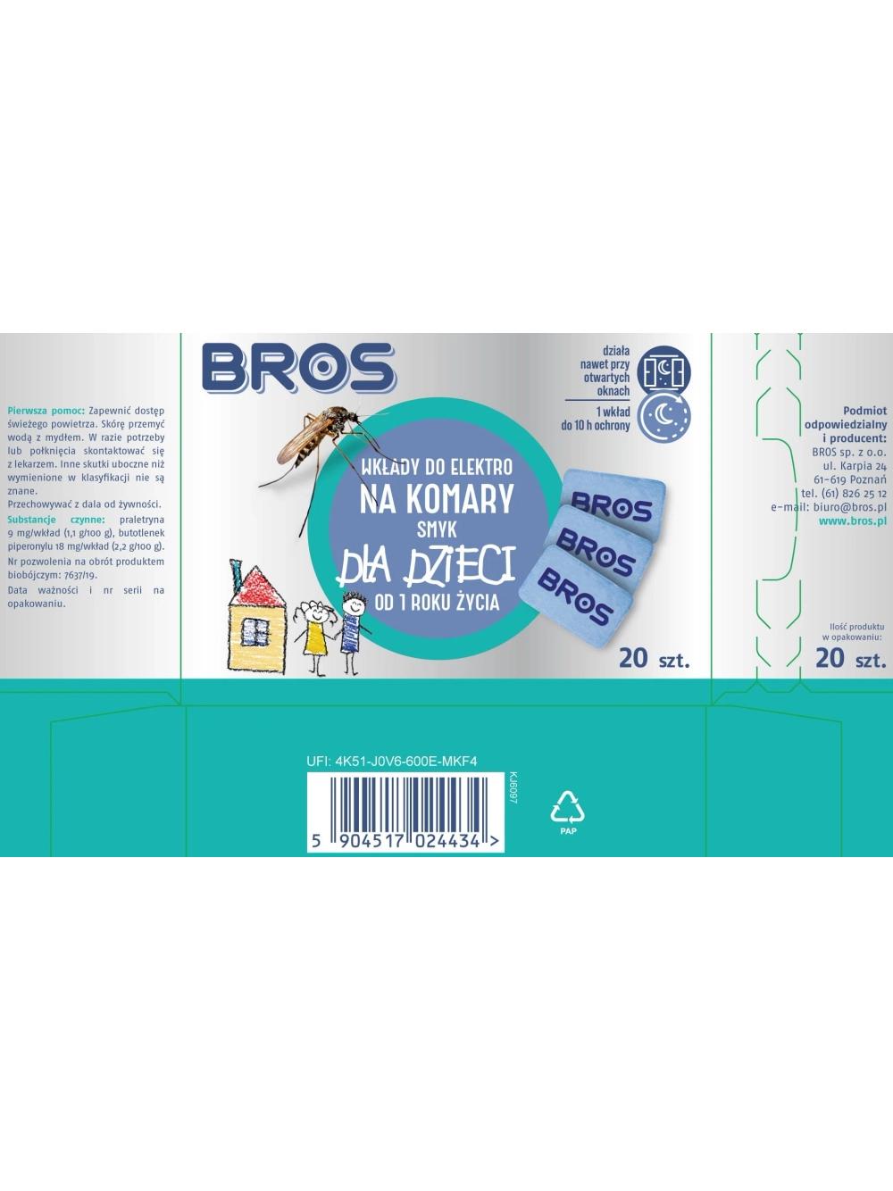 BROS – Wkłady do elektro na komary dla dzieci 20szt.