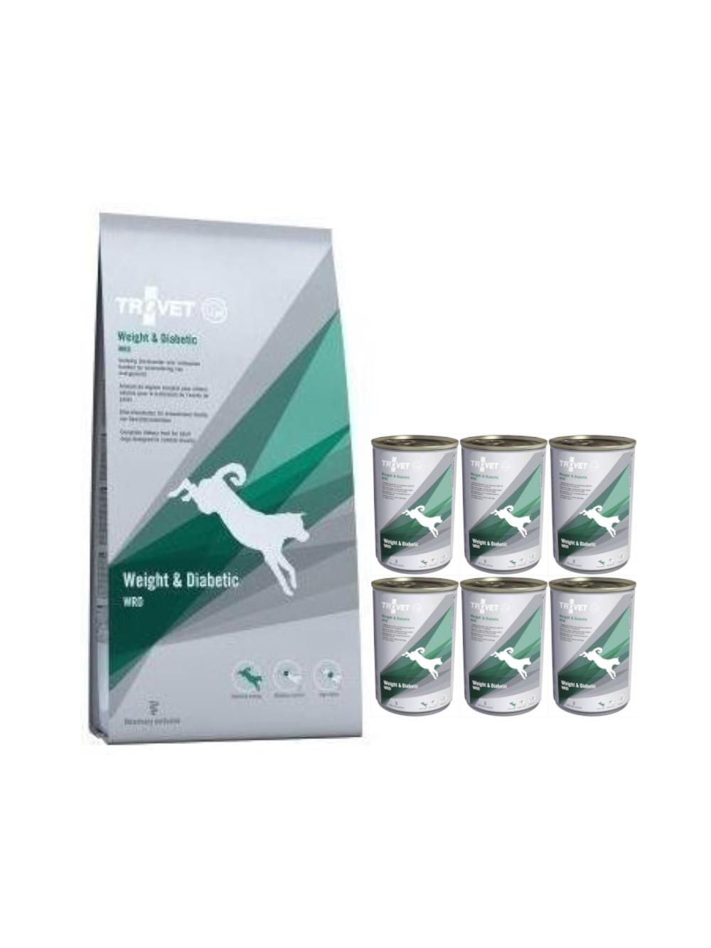 TROVET WRD Weight & Diabetic (dla psa) 12,5kg + WRD Weight & Diabetic 6x400g