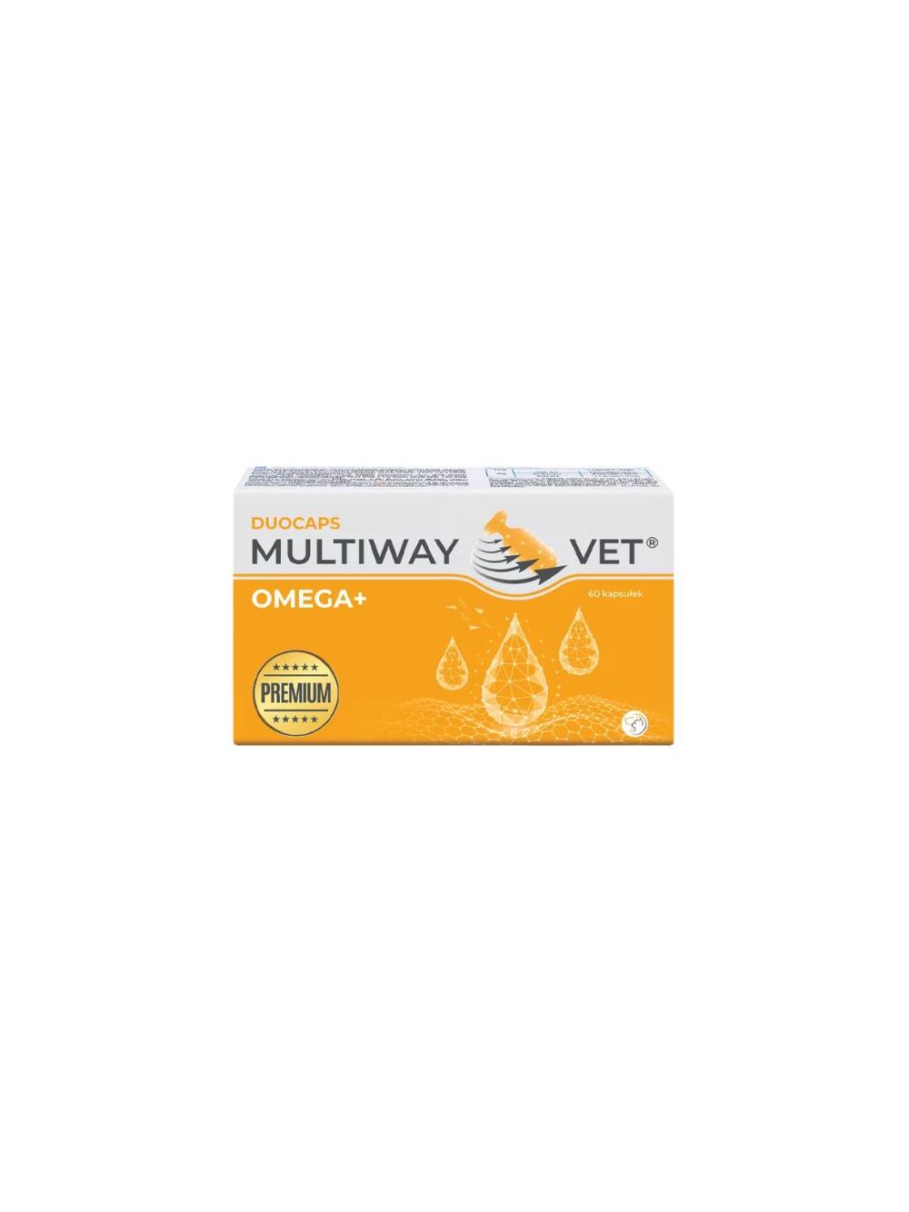 MULTIWAY VET® DUOCAPS OMEGA+ – kapsułki twist-off do suplementacji kwasów tłuszczowych dla psa i kota 60 kapsułek