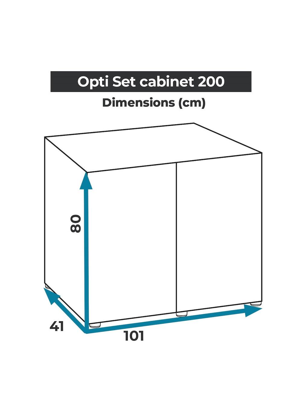 AQUAEL ZESTAW OPTISET 200 CZARNY 2.0+SZAFKA