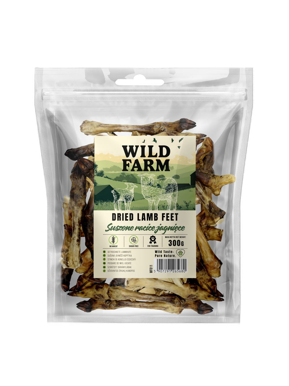 WILD FARM Suszone racice jagnięce 300g przysmak dla psa