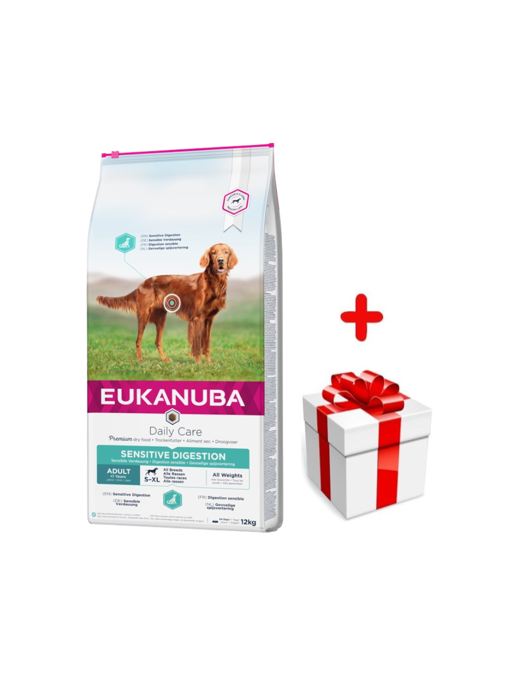 EUKANUBA Daily Care Adult Sensitive Digestion 12kg + niespodzianka dla psa GRATIS!