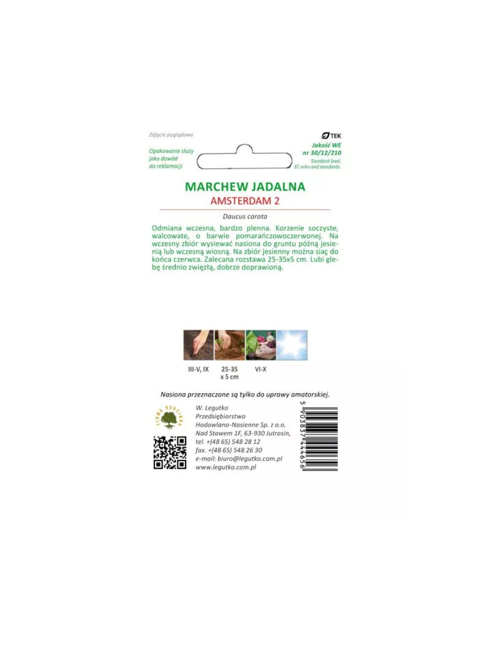 Marchew jadalna Amsterdam 2 (Amsterdamska) - wczesna