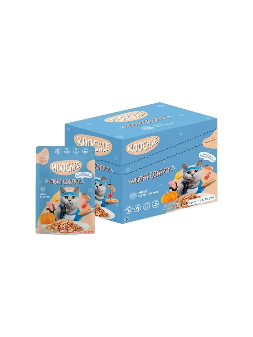 MOOCHIE Weight Control Mince With Salmon 12x70g kontrola masy ciała