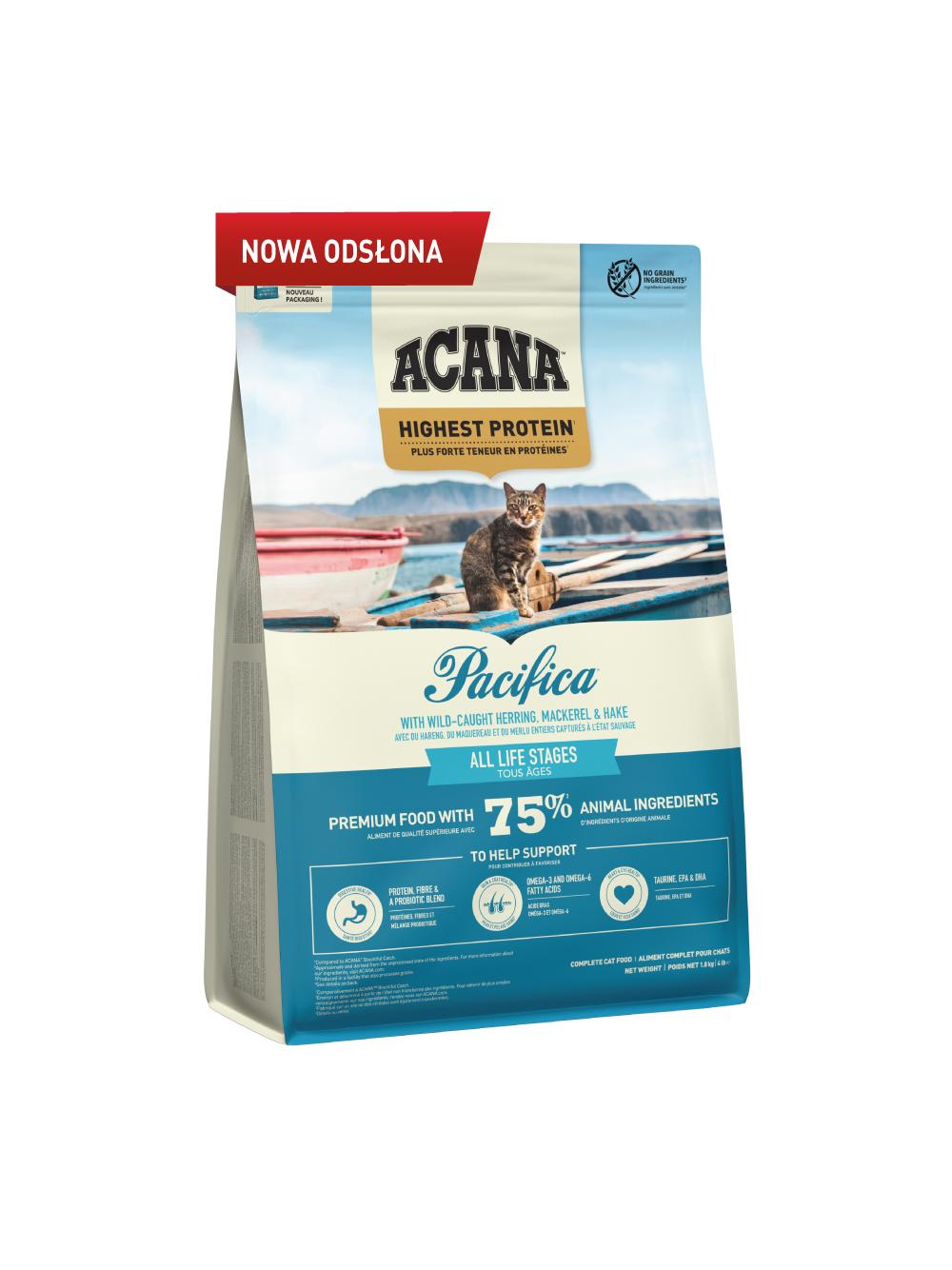 ACANA Pacifica Cat 1,8kg Opakowanie uszkodzone (4628,5694) !!!