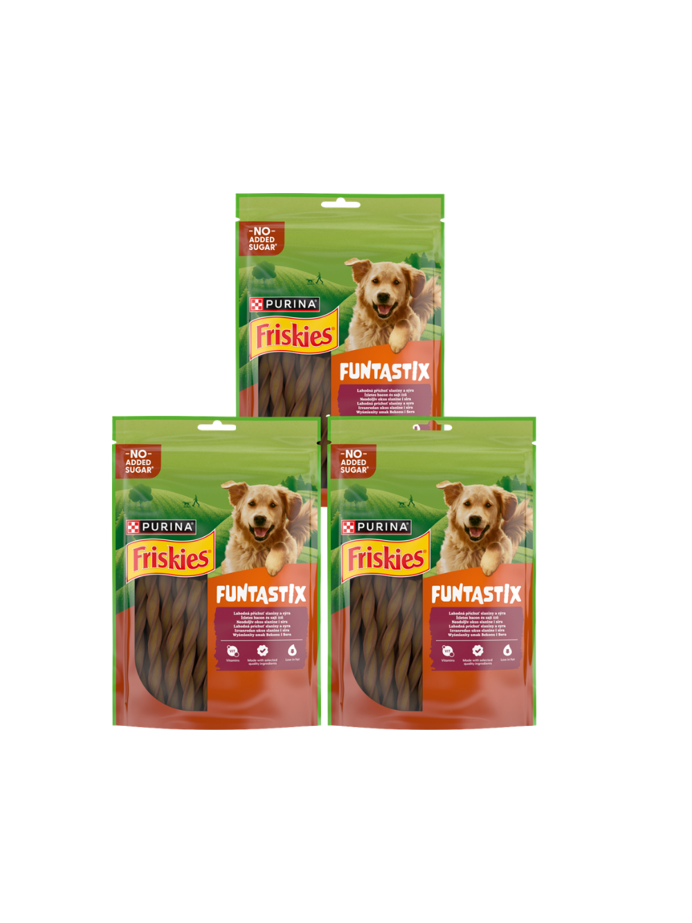 Friskies Funtastix dla dorosłych psów o smaku bekonu i sera 3x175 g