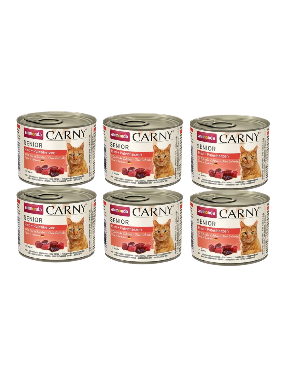 ANIMONDA Cat Carny Senior smak: wołowina i serca indyka 6 x 200g