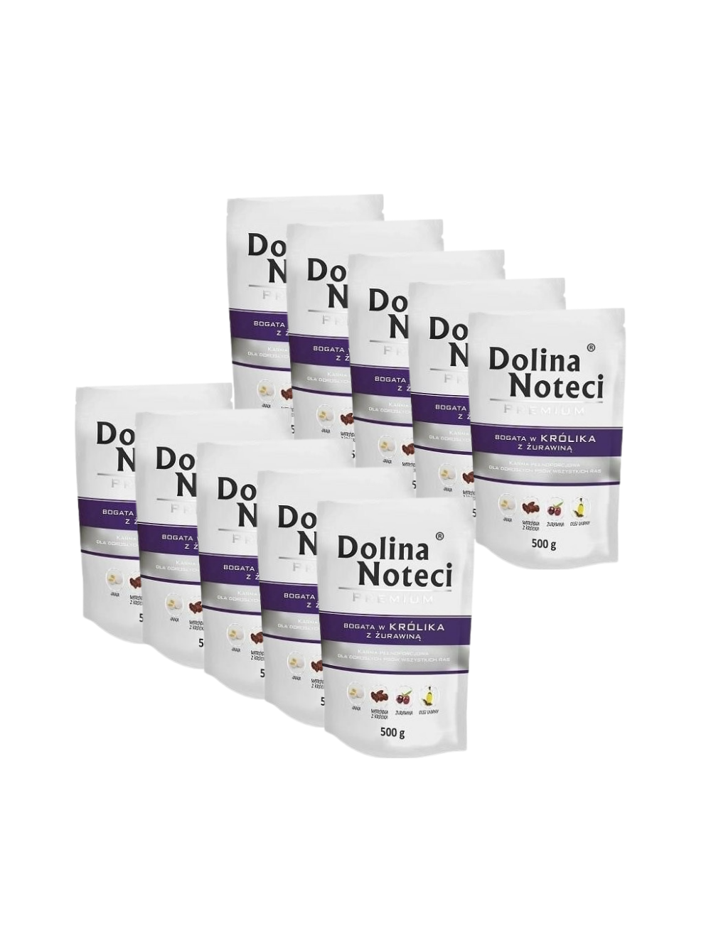 Dolina Noteci Premium Królik z żurawiną 10x500g