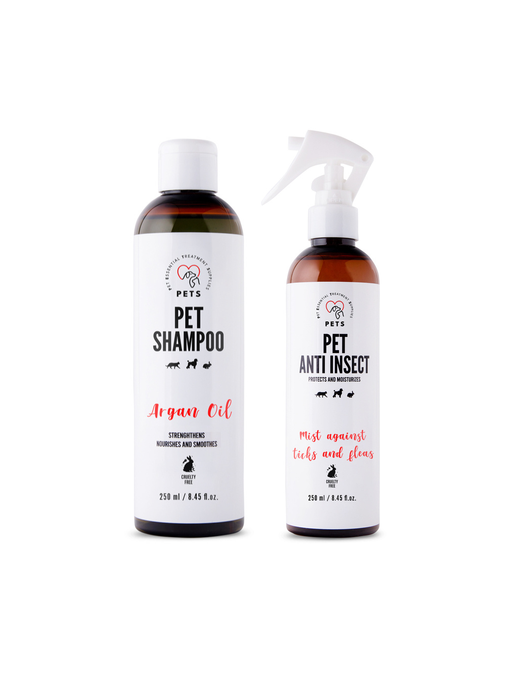 PET Shampoo Argan Oil_Szampon Arganowy 250ml Hypoallergenic + PETS ANTI INSECT - skuteczna ochrona przeciw kleszczom, pchłom oraz innym owadom 250ml