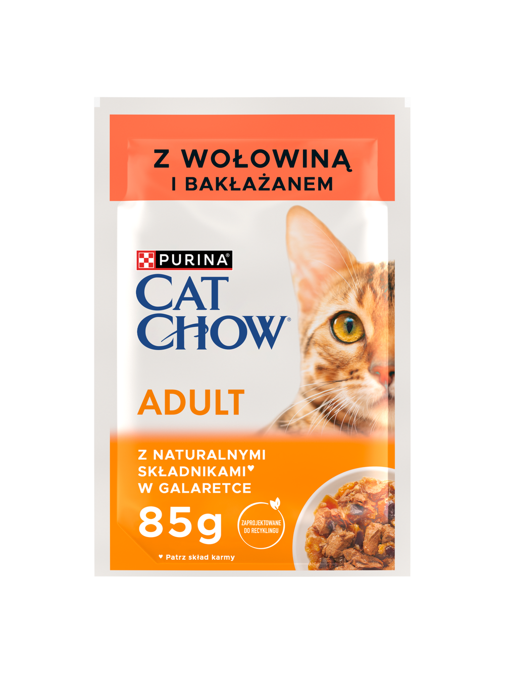 PURINA Cat Chow Adult Karma dla kotów z wołowiną i bakłażanem w galaretce 85g