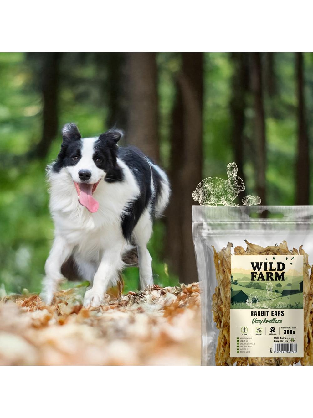 WILD FARM uszy królicze 300g przysmak dla psa