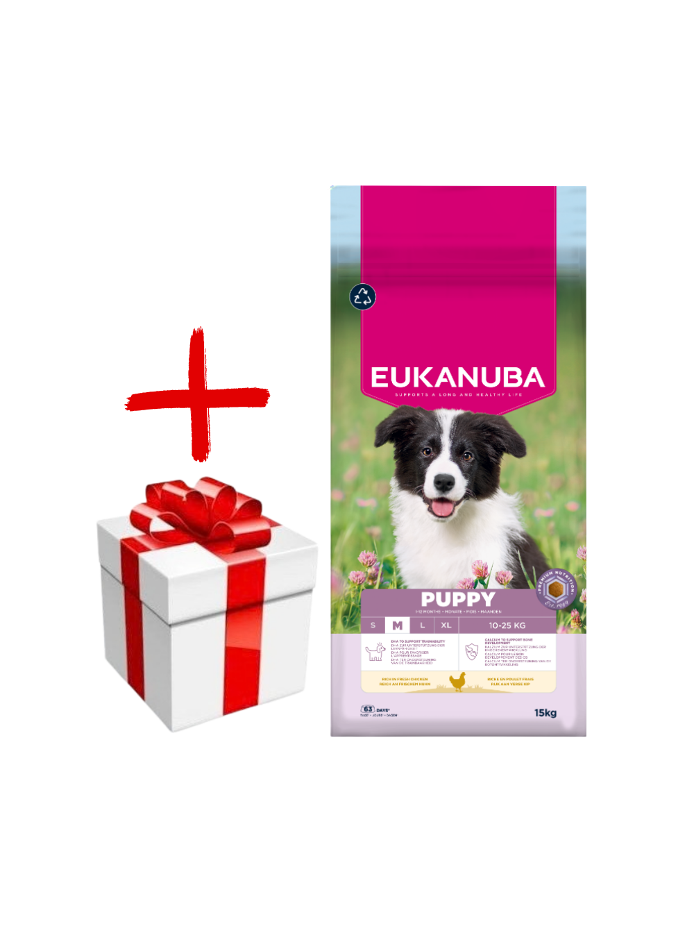 Eukanuba puppy&junior medium breed 15kg + niespodzianka dla psa GRATIS!