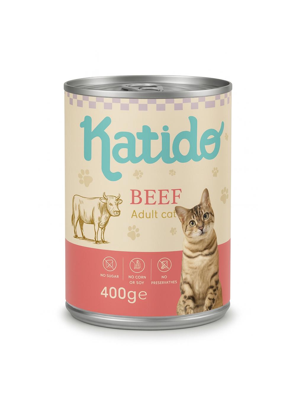 Katido Mokra karma dla kotów z Wołowiną 400g