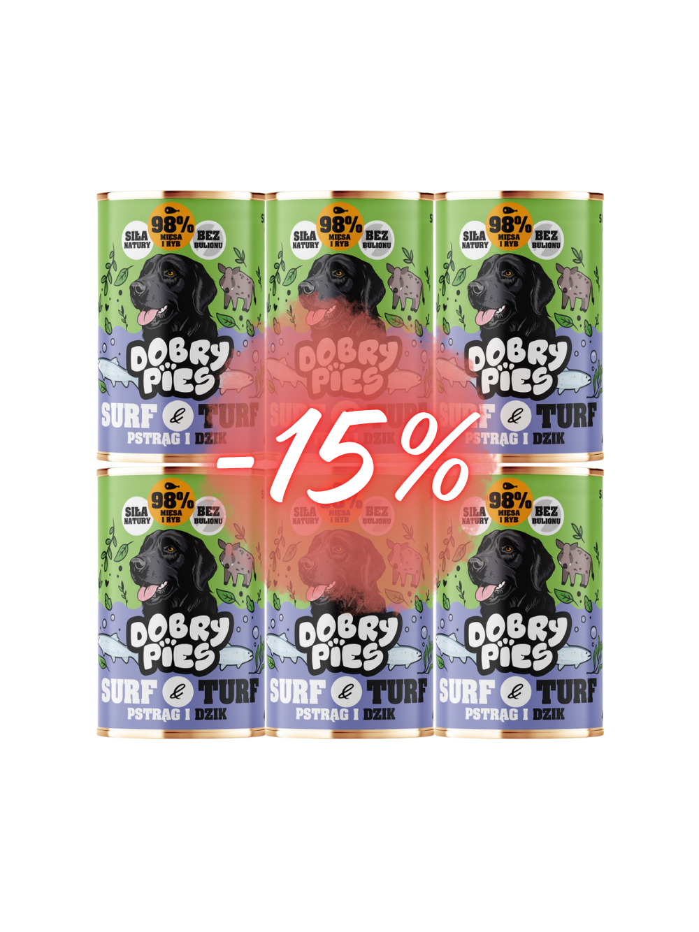 Dobry Pies Pstrąg i dzik 6x400g