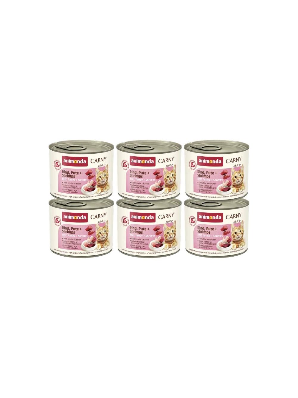 ANIMONDA Cat Carny Adult smak: indyk i krewetki 6 x 200g