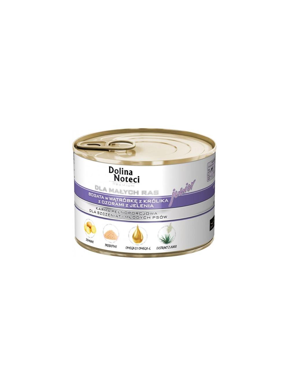 Dolina Noteci PREMIUM dla psów małych ras JUNIOR bogata w wątróbkę z królika z ozorami z jelenia 185 g