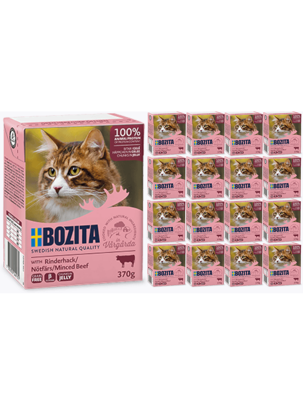 BOZITA Cat Siekana Wołowina W Galaretce 16 x 370g