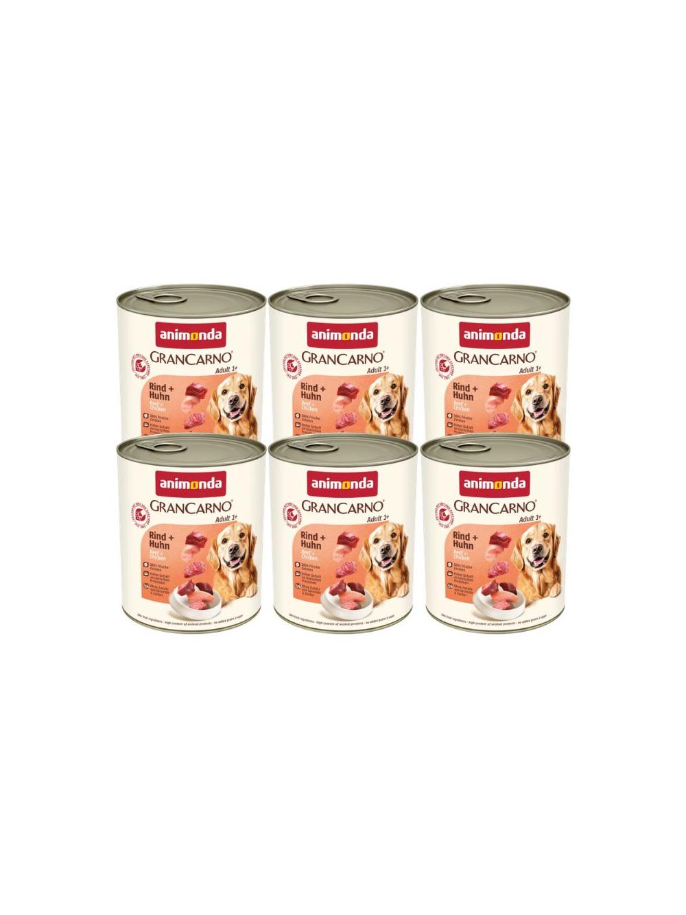 ANIMONDA GranCarno Adult Dog smak: Wołowina + kurczak 6 x 800g