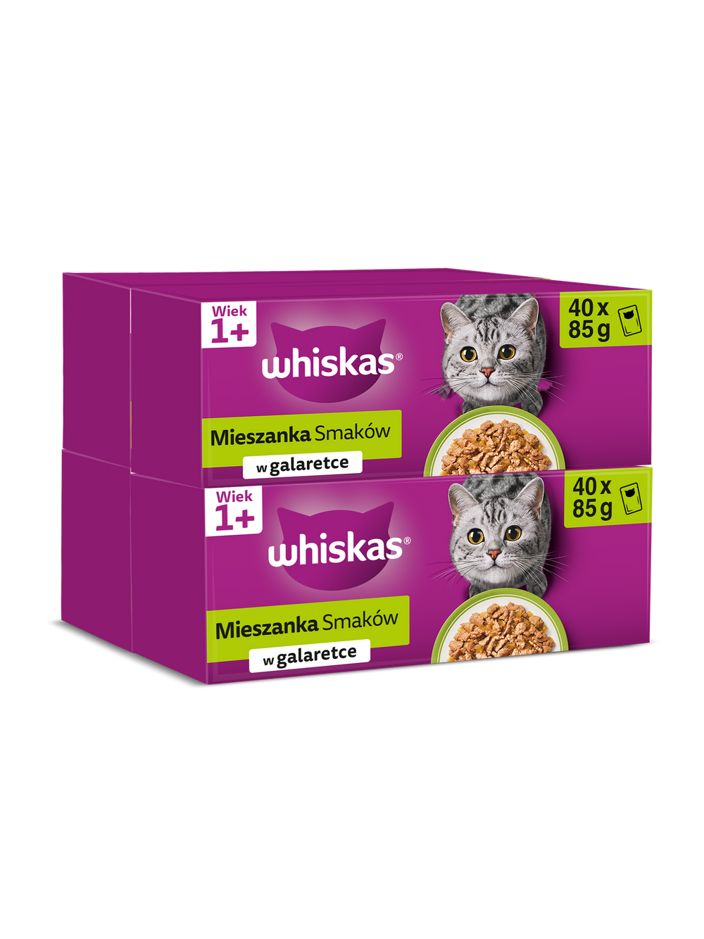 WHISKAS Adult saszetki 160x85g Mix Smaków - mokra karma dla dorosłego kota, w galaretce (kawałki z: wołowiną, kurczakiem, łososiem, tuńczykiem)