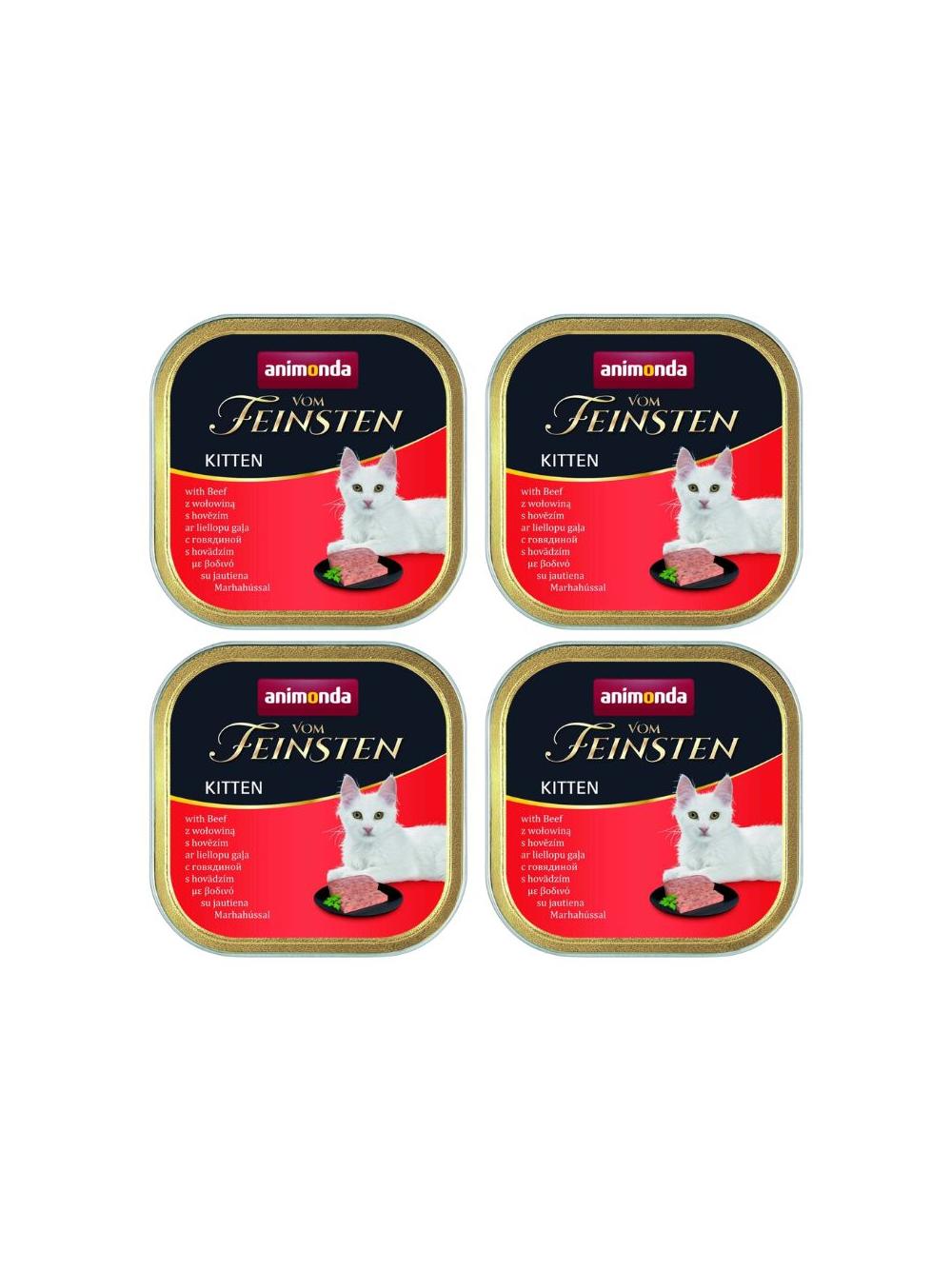 ANIMONDA Vom Feinsten Kitten smak: z wołowiną 32x100g