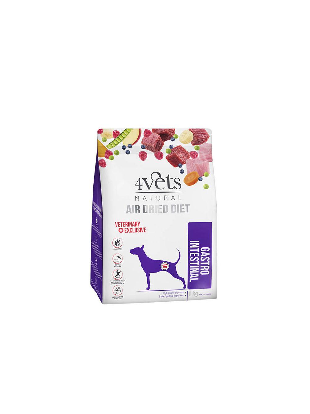 4Vets Natural Zestaw Gastro Intestinal;  karma suszona 1kg + karma mokra 6x400g