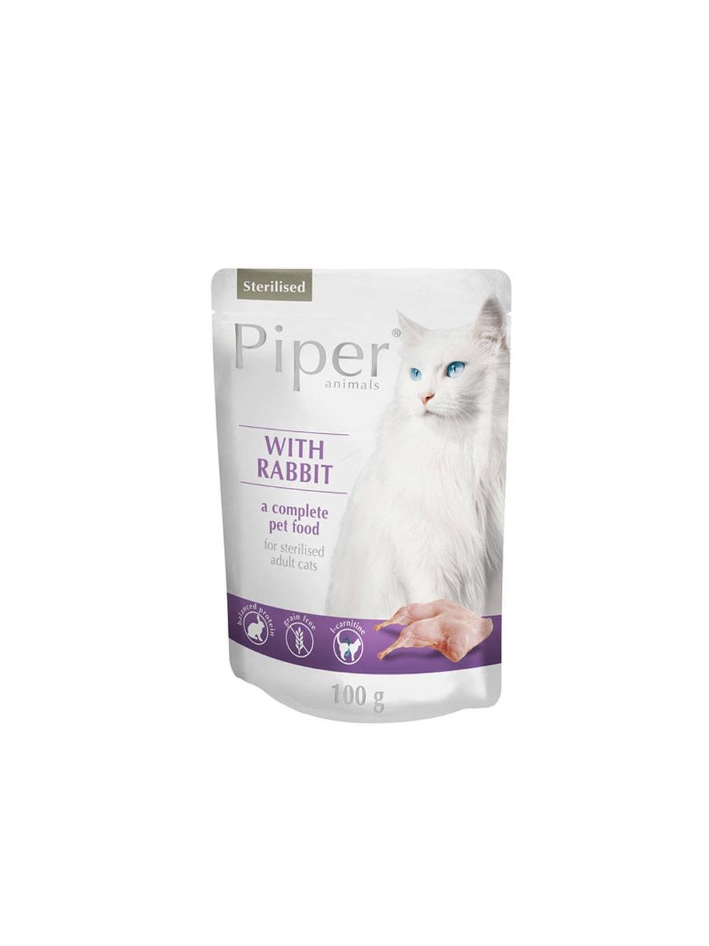 DOLINA NOTECI Piper dla kota sterylizowanego z królikiem 100g