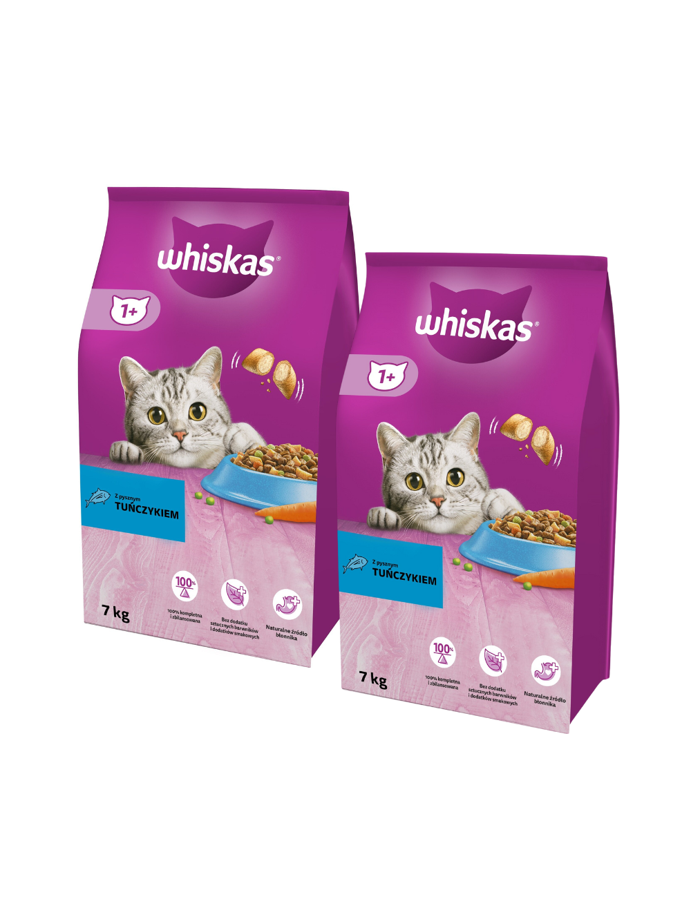 WHISKAS Adult 14kg (2x7kg) - sucha karma dla dorosłego kota, z pysznym tuńczykiem