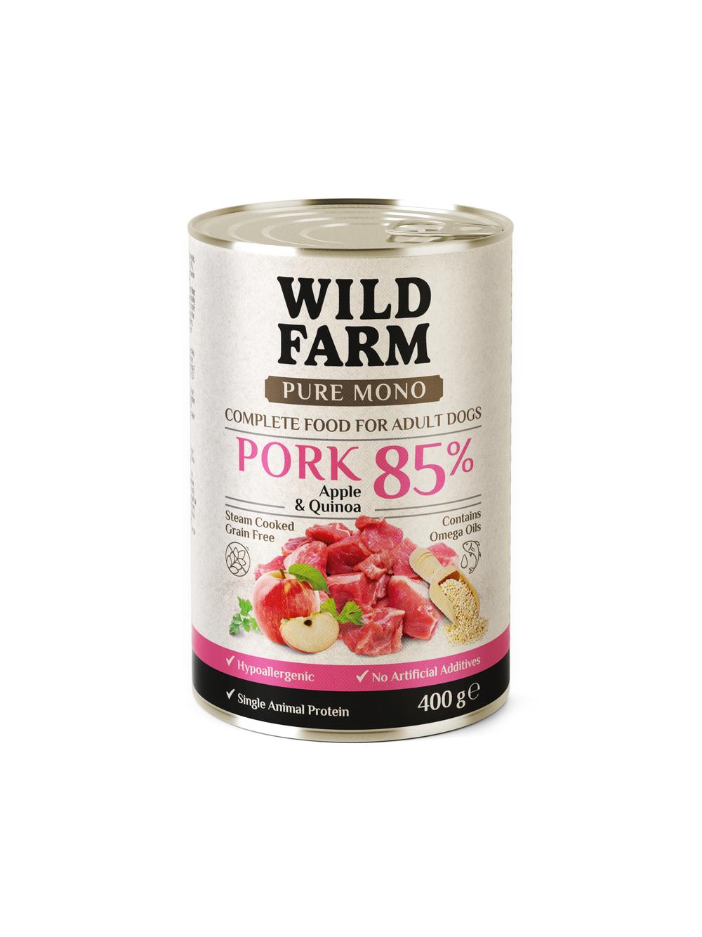 WILD FARM PURE MONO Pork Apple and Quinoa 400g monoproteinowa karma dla psa