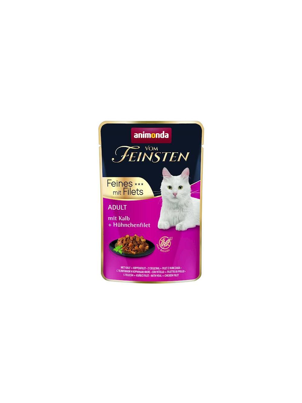 ANIMONDA Cat Vom Feinsten Adult Cielęcina + filet z kurczaka saszetka 85g