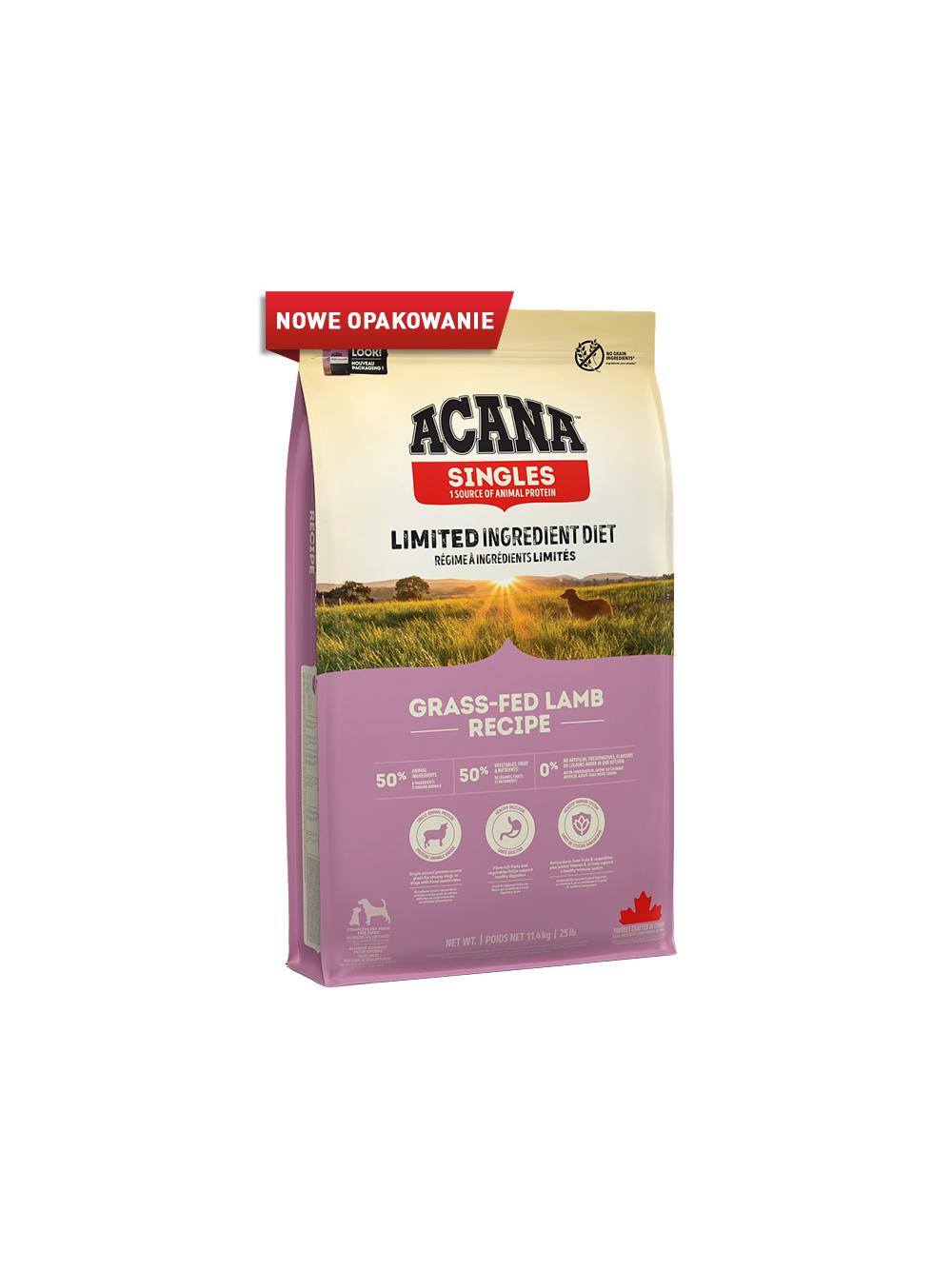 ACANA SINGLES Grass-Fed Lamb 11,4kg / Opakowanie uszkodzone (7856,8081,8185,9390) !!!