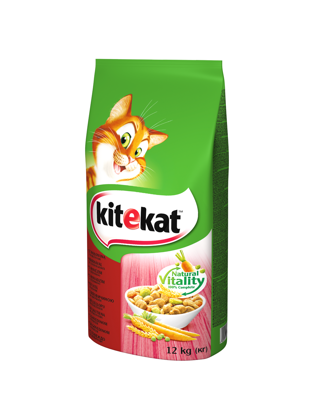 KITEKAT 12kg - sucha karma dla kotów z wołowiną i warzywami