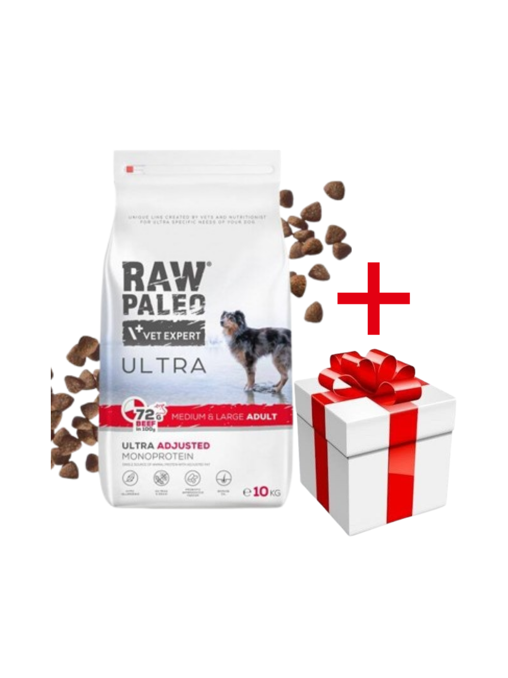 Vetexpert Raw Paleo Ultra Beef Adult Medium/ Large 10kg + niespodzianka dla psa GRATIS!!!