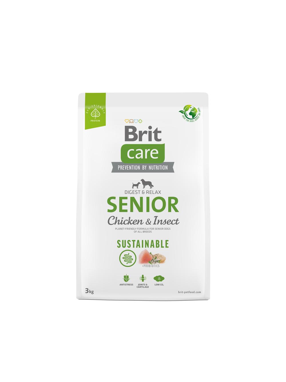 BRIT CARE Dog Sustainable Senior Chicken & Insect 3kg