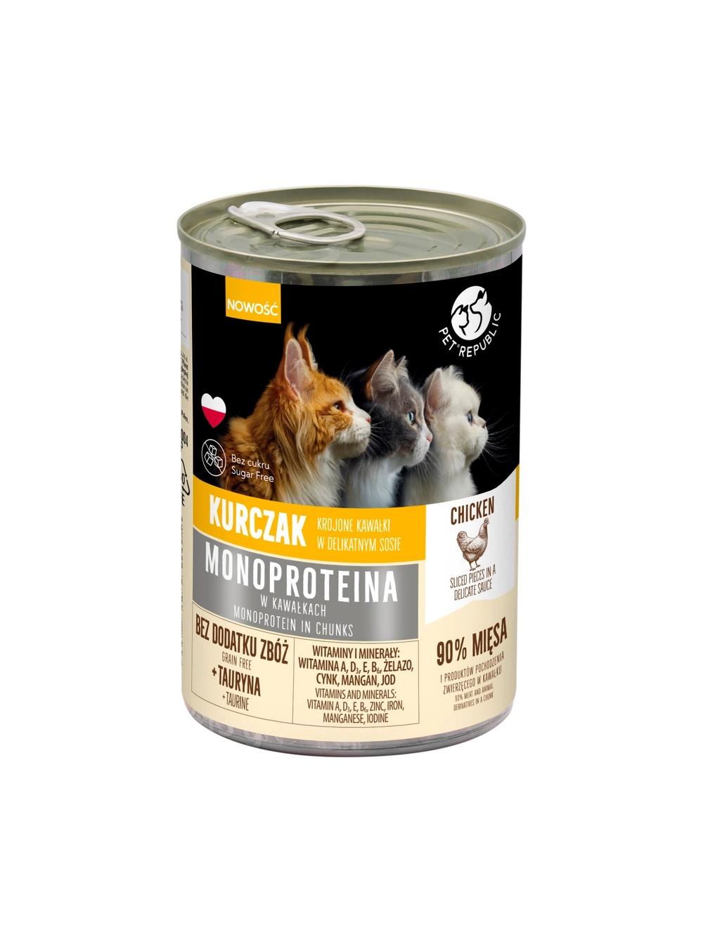 Pet Republic Zestaw Kurczak 3+1 GRATIS - Karma mokra dla kota - 400g