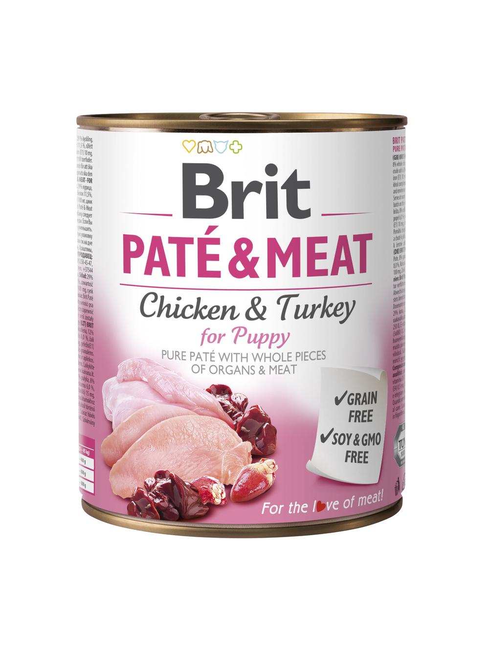 BRIT PATÉ & MEAT CHICKEN & TURKEY FOR PUPPY 800g