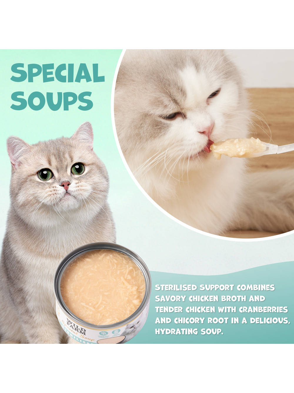 WILD FARM Special Soup 6x80g Sterilised – aromatyczna zupka - wsparcie prawidłowego nawodnienia
