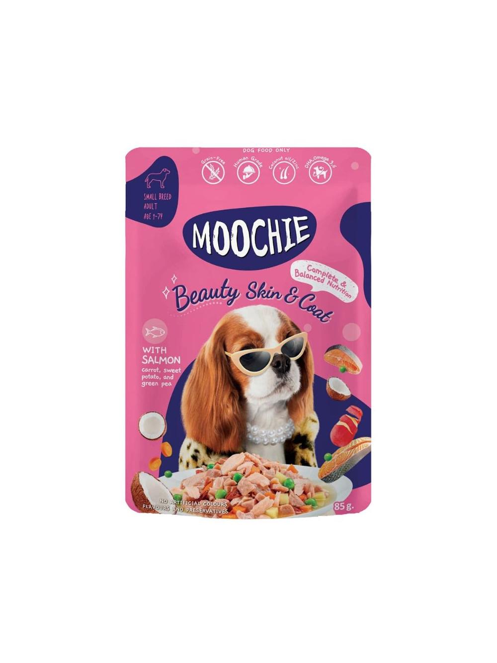 MOOCHIE Beauty Skin&Coat With Salmon 85g karma mokra dla psa z łososiem