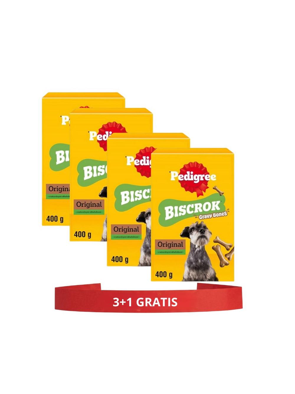 PEDIGREE Biscrok Gravy Bones przysmaki dla psa ciastka 4x400g