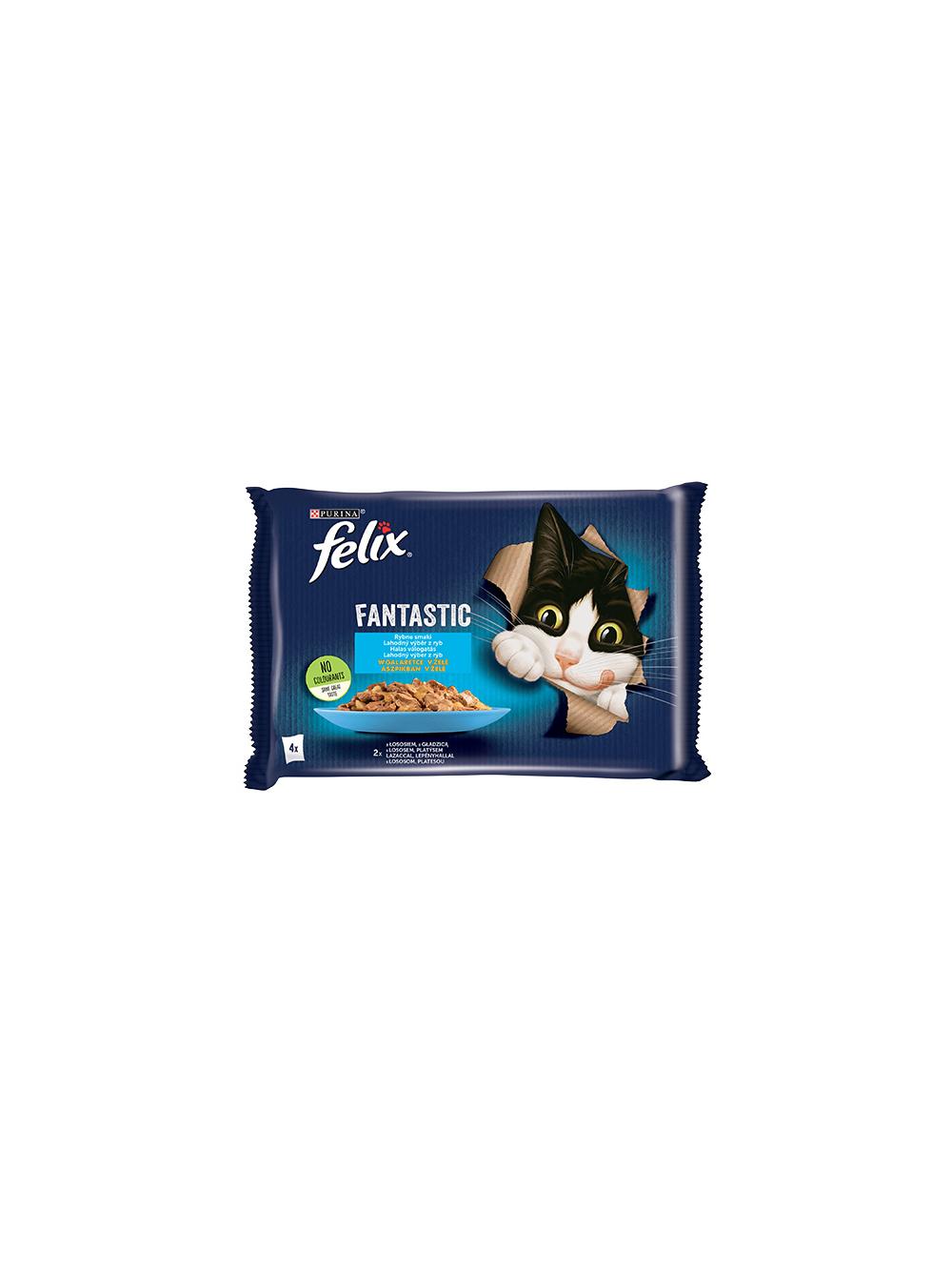 FELIX Rybne Smaki w galaretce z łososiem i gładzicą  12x(4x85g)