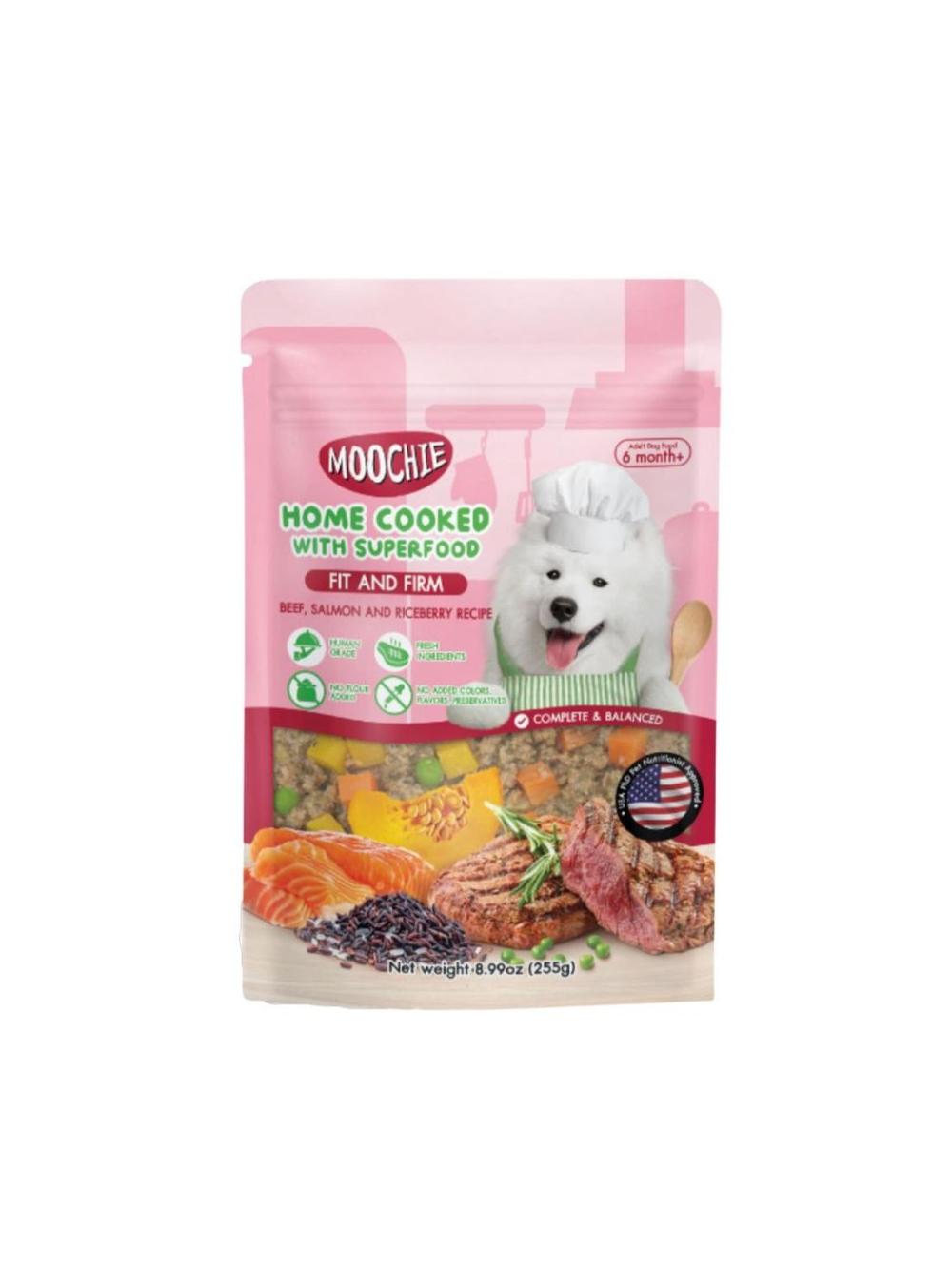 MOOCHIE HOME COOKED Fit and Firm - Beef, Salmon & Rice Berry 255g dla psa