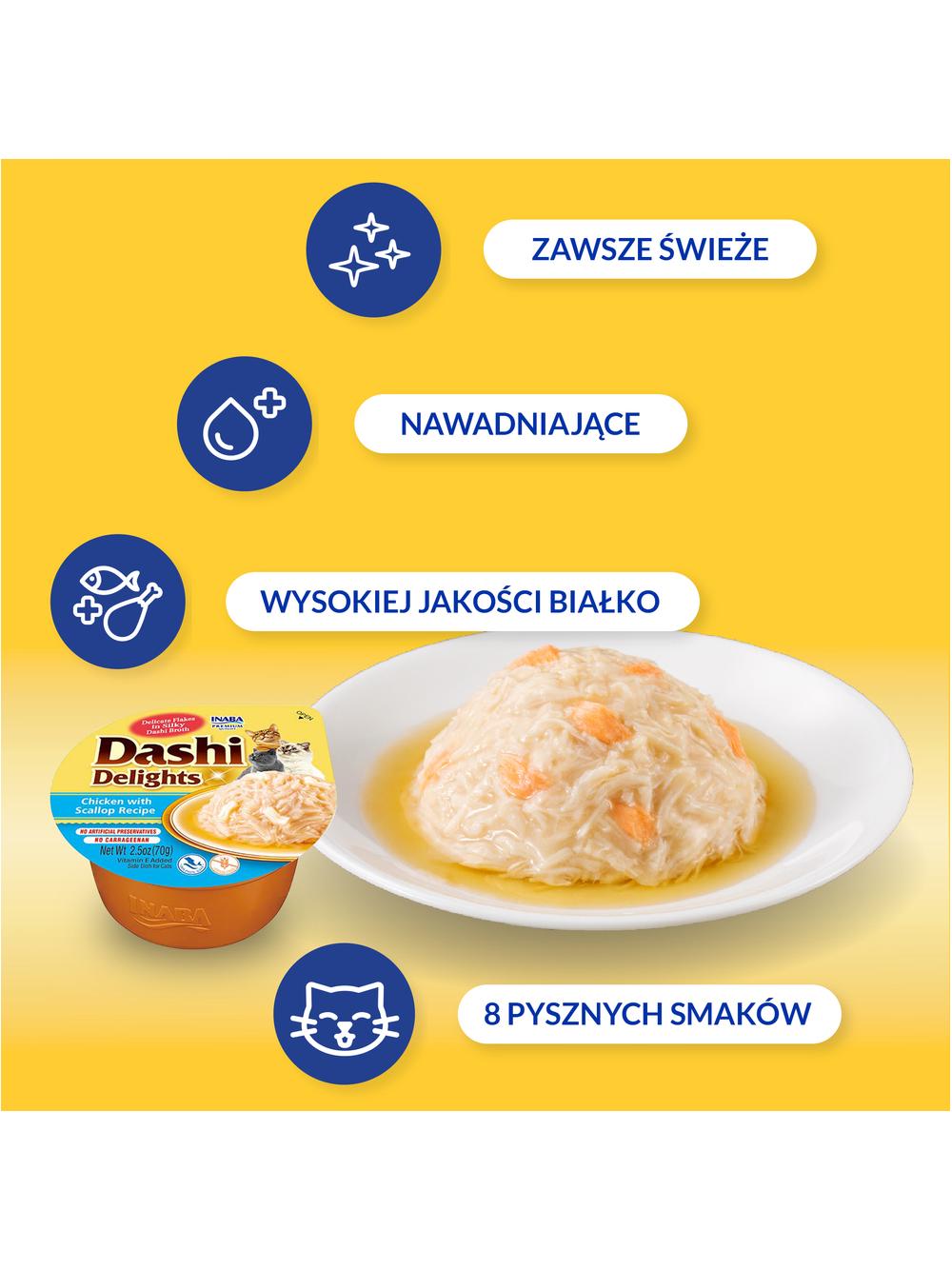 Inaba DASHI uzupełniająca karma dla kota- bulion o smaku kurczaka i przegrzebki 70 g