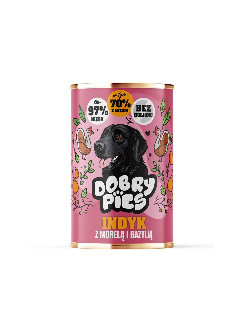 Dobry Pies Indyk z morelą i bazylią 400g