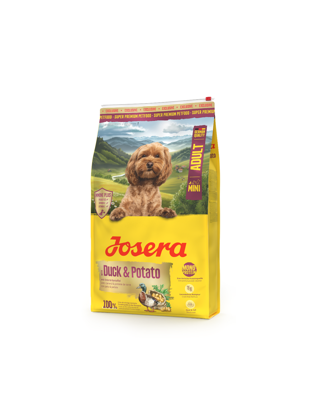 JOSERA EXCLUSIVE Mini Adult / Duck & Potato 10kg/ Opakowanie uszkodzone (6639,7059,8191) !!!