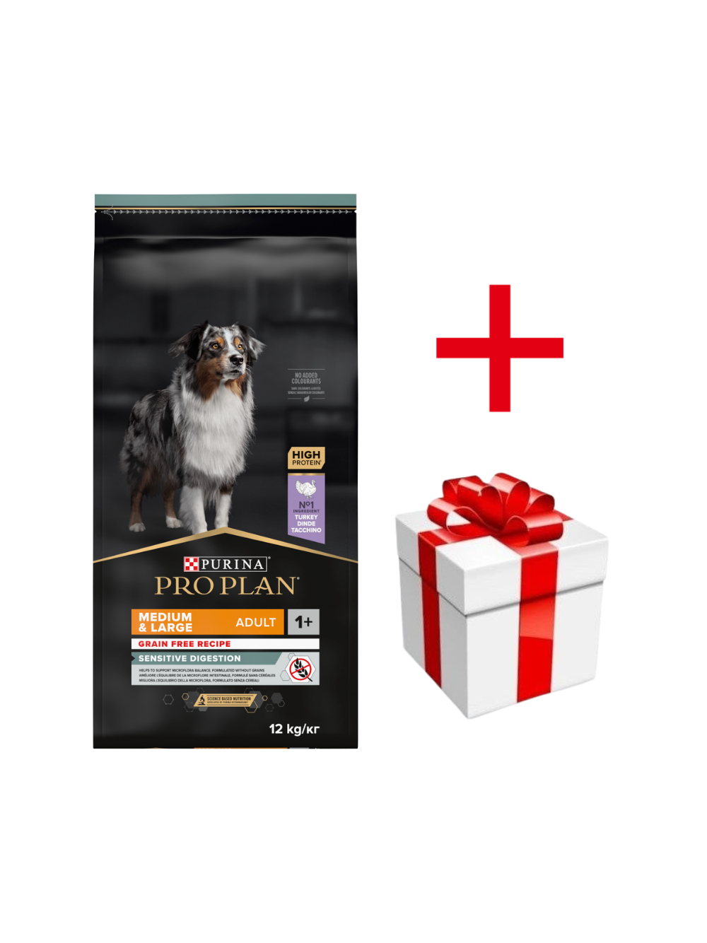PRO PLAN Sensitive Digestion Adult Karma dla psów bogata w indyka 12kg+ niespodzianka dla psa GRATIS!