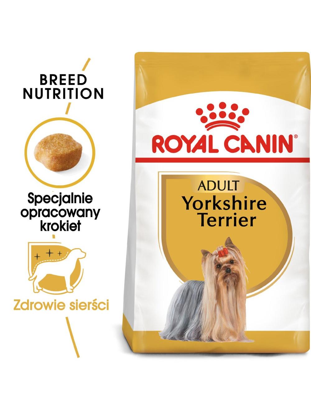ROYAL CANIN Yorkshire Terrier Adult 1,5kg karma sucha dla psów dorosłych rasy yorkshire terrier + niespodzianka dla psa GRATIS!