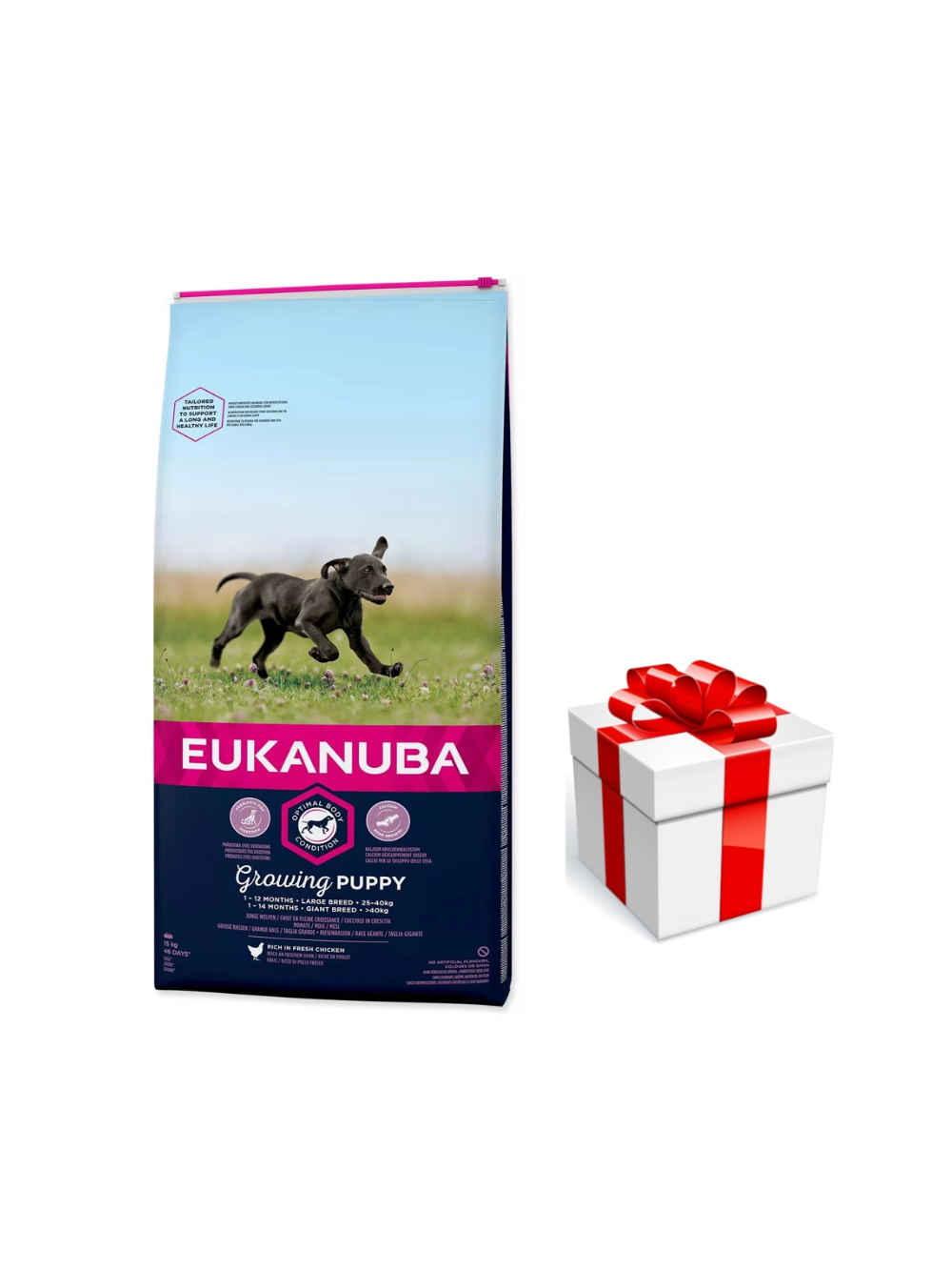Eukanuba puppy&junior large breed 15kg +  niespodzianka dla psa GRATIS!