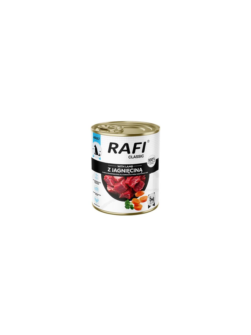 DOLINA NOTECI Mokra karma dla psa Rafi Classic z jagnięciną 6x800 g
