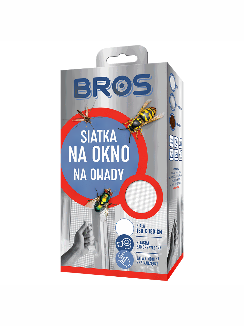 BROS - siatka na okno 150x180 – biała
