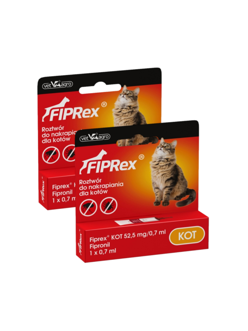 Fiprex KOT, 52,5 mg/0,7 ml, roztwór do nakrapiania dla kotów (2szt)
