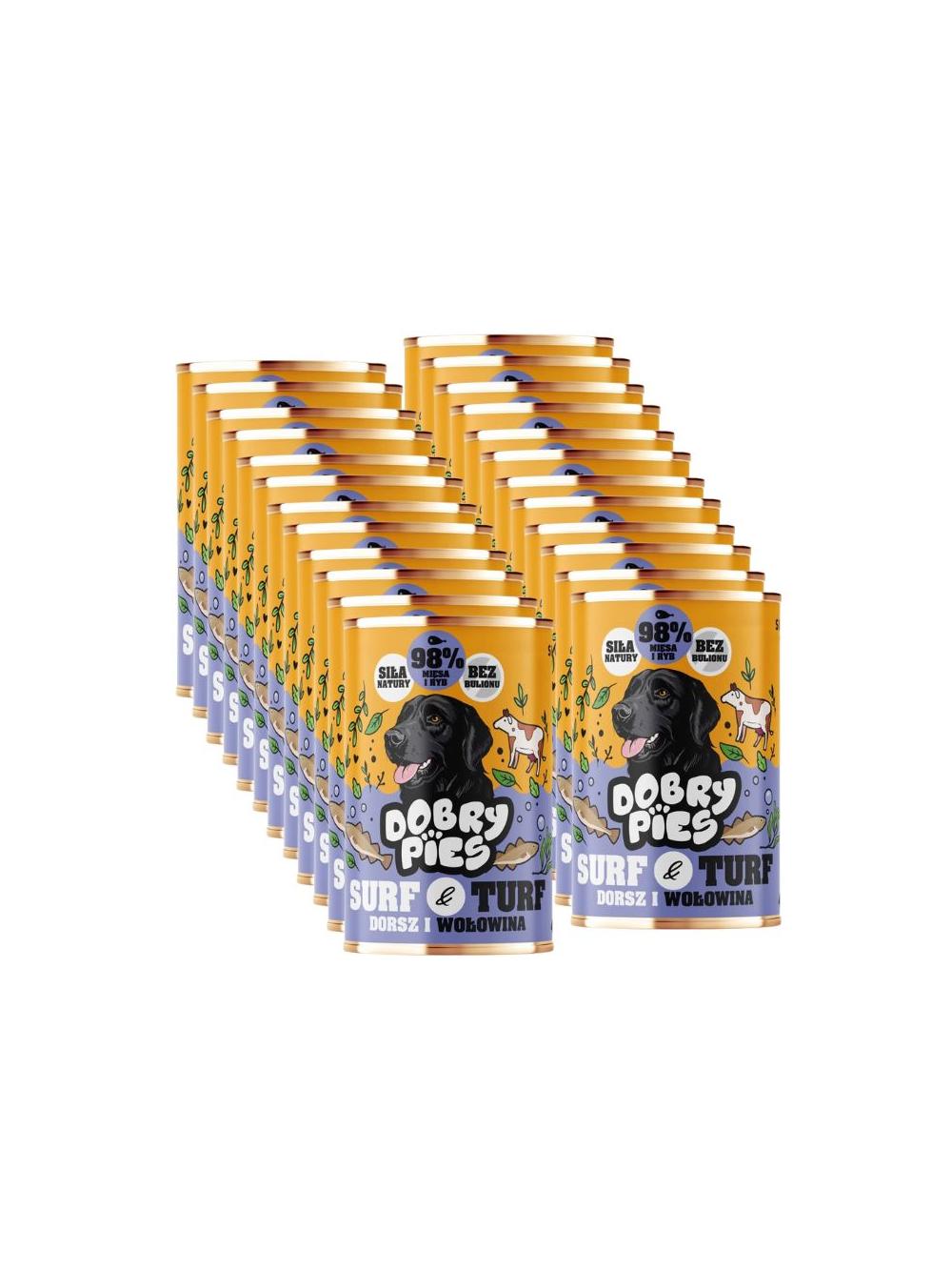 Dobry Pies Dorsz i wołowina 24x400g